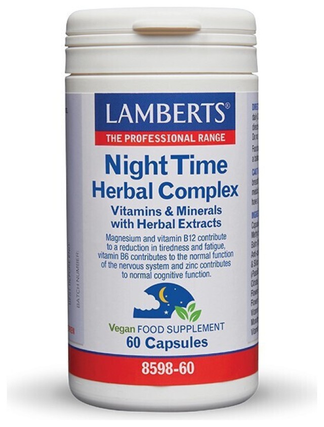 Lamberts Night Time Herbal Complex Συμπλήρωμα Διατροφής για την Βελτίωση του Ύπνου 60caps