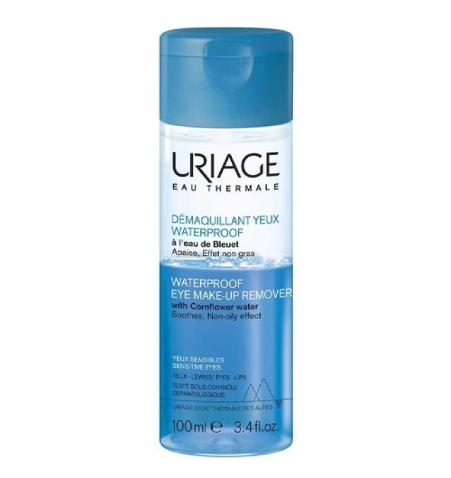 Uriage Eau Thermale Waterproof Eye-Make up Remover Αδιάβροχο Διφασικό Ντεμακιγιάζ Ματιών για Ευαίσθητα Μάτια 100ml