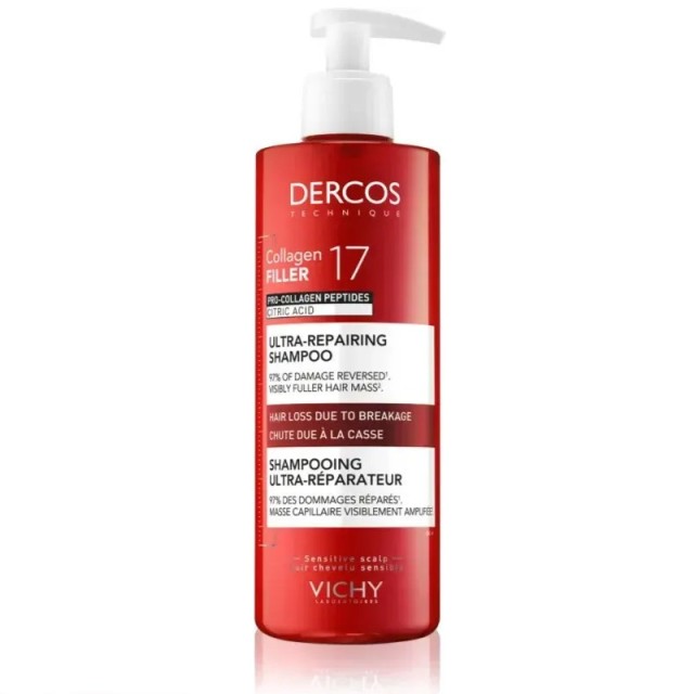 Vichy Dercos Collagen 17 Filler Σαμπουάν για Δράση κατά της Τριχόπτωσης και της Θραύσης των Μαλλιών 400ml