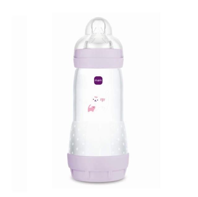 Mam Easy Start Anti-Colic Πλαστικό Μπιμπερό με Θηλή Σιλικόνης 4+ μηνών Μωβ 320ml