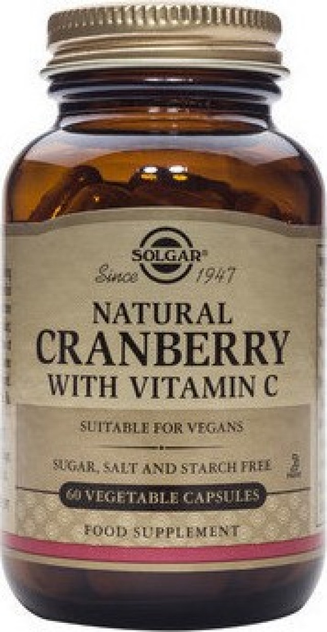 Solgar Cranberry Extract with Vitamin C Προστασία Ουροποιητικού 60Veg. Caps
