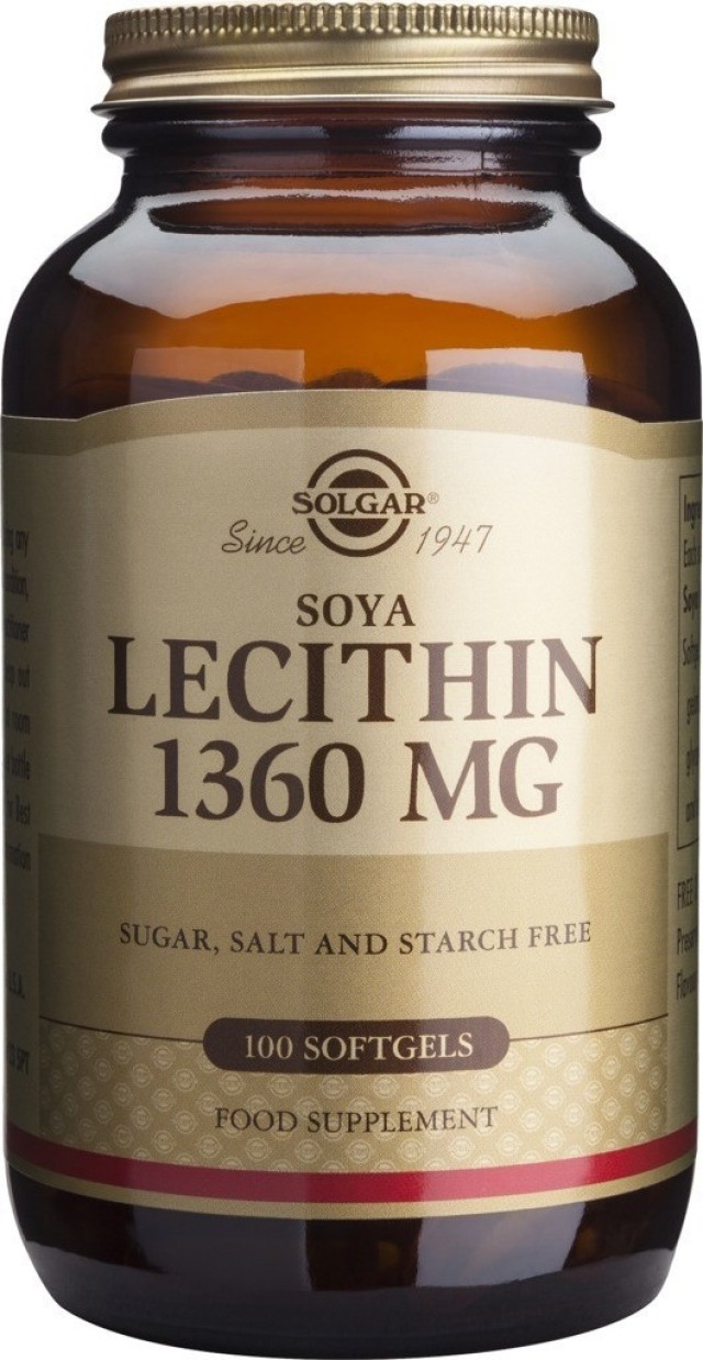 Solgar Lecithin Λεκιθίνη Σόγιας 1360mg 100Gels