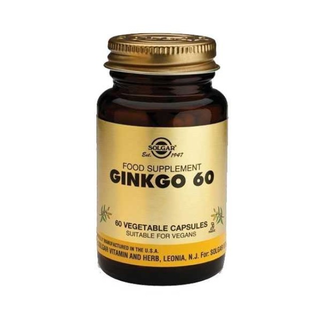 Solgar Ginkgo Biloba Φυτικό Εκχύλισμα για την Υγεία του Εγκεφάλου 60Veg. Caps
