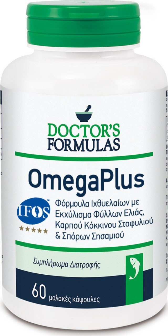 Doctors Formulas OmegaPlus Φόρμουλα Ιχθυελαίων με Ελαιοευρωπαίνη 60Softgels