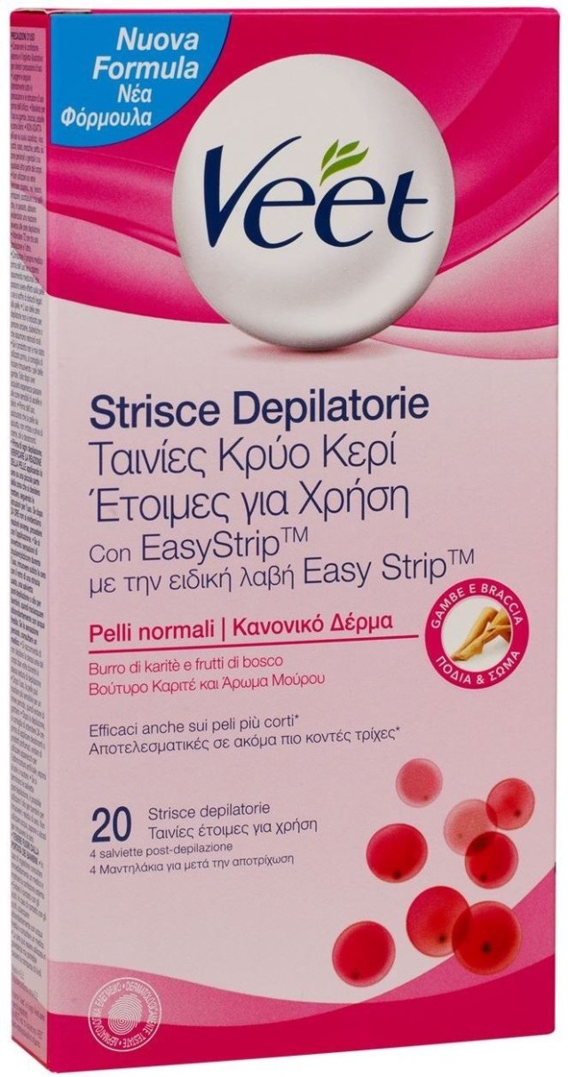 Veet Hair Minimizer Ταινίες Αποτρίχωσης για Κανονικό Δέρμα 20τμχ