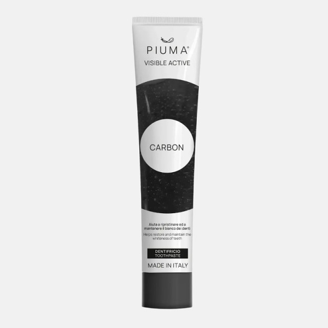Piuma Visible Active Carbon Oδοντόκρεμα με Άνθρακα Μπαμπού για Λεύκανση - Μέντα 75ml