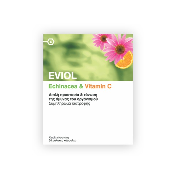 Eviol Echinacea & Vitamin C Ενίσχυση της Άμυνας του Οργανισμού  30Soft Caps