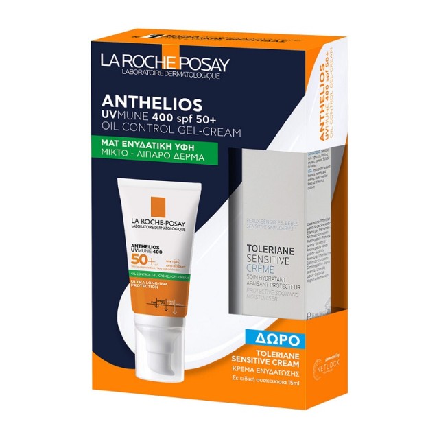 La Roche Posay Promo Anthelios UVmune 400 SPF50+ Oil Control Gel-Cream Αντηλιακή Κρέμα Για Ματ Αποτέλεσμα 50ml & Δώρο Toleriane Sensitive Cream 15ml