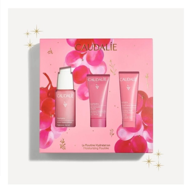 Caudalie Vinohydra Moisturizing Routine Gift Set VinoHydra Serum 30ml, VinoHydra Gel Cleanser 30ml & VinoHydra Moisturising Mask 15ml