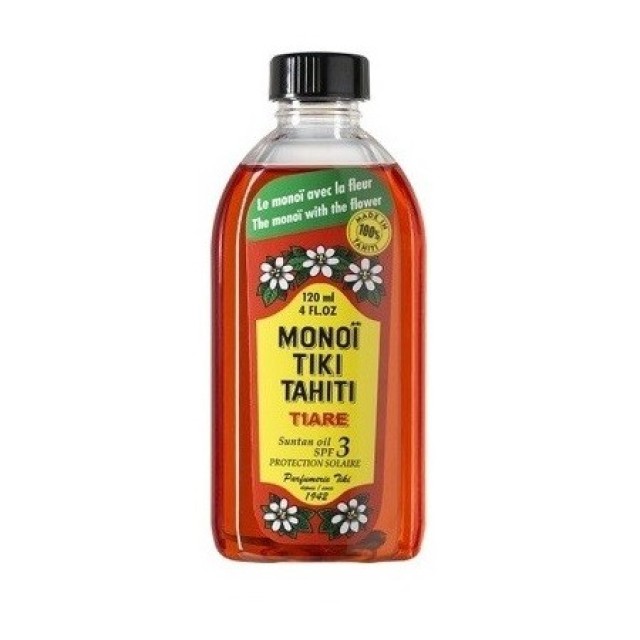 Monoi  Tiki Tahiti Tiare Bronzant Sun Tan Oil SPF3 Αντηλιακό Λάδι Καρύδας 120ml