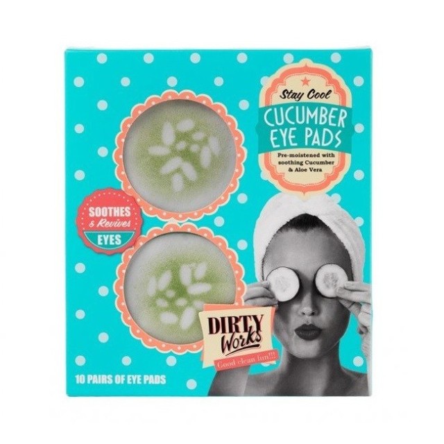 Dirty Works Cucumber Eye Pads Μάσκες Ματιών με Εκχύλισμα Αγγουριού 10τμχ