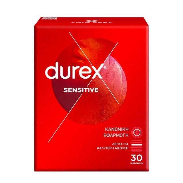 Durex Sensitive Λεπτά Προφυλακτικά με Κανονική Εφαρμογή 30τμχ