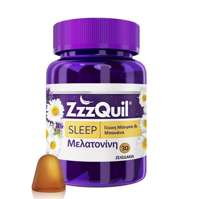 ZzzQuil Sleep Συμπλήρωμα Διατροφής με Μελατονίνη για Καλύτερο Ύπνο Γεύση Μάνγκο & Μπανάνα 30 ζελεδάκια