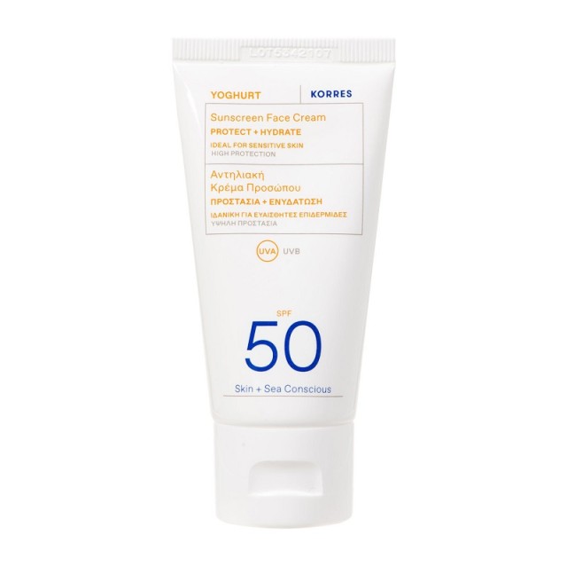 Korres Yoghurt Sunscreen Face Cream SPF50 Αντηλιακή Κρέμα Πρόσωπου Γιαούρτι 50ml