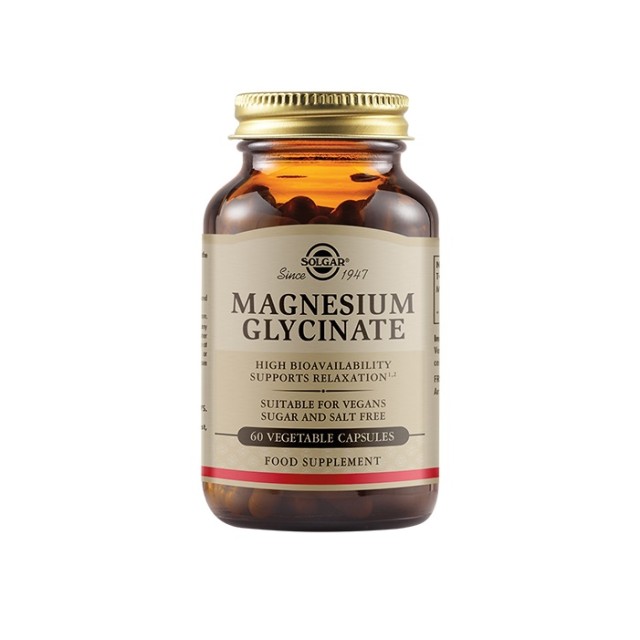 Solgar Magnesium Glycinate για την Υποστήριξη του Νευρικού και Μυικού Συστήματος 60 κάψουλες
