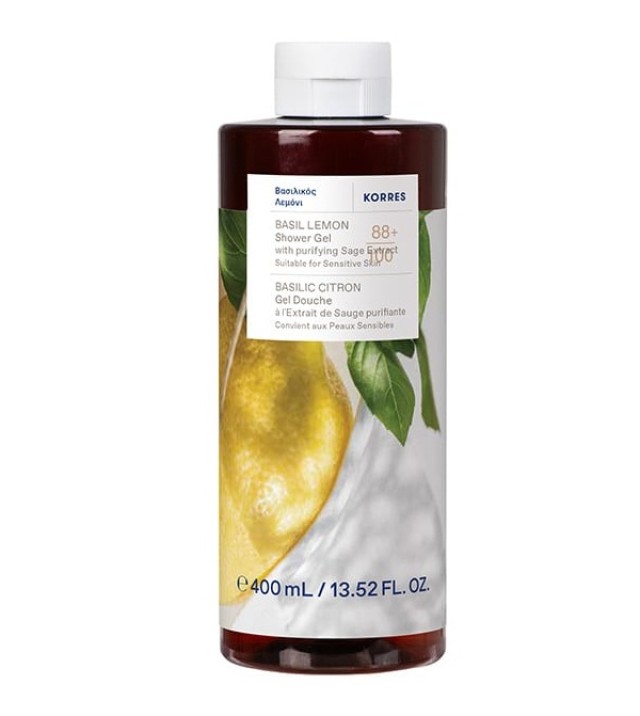 Korres Basil Lemon Body Cleanser Αφρόλουτρο Βασιλικός Λεμόνι 400ml