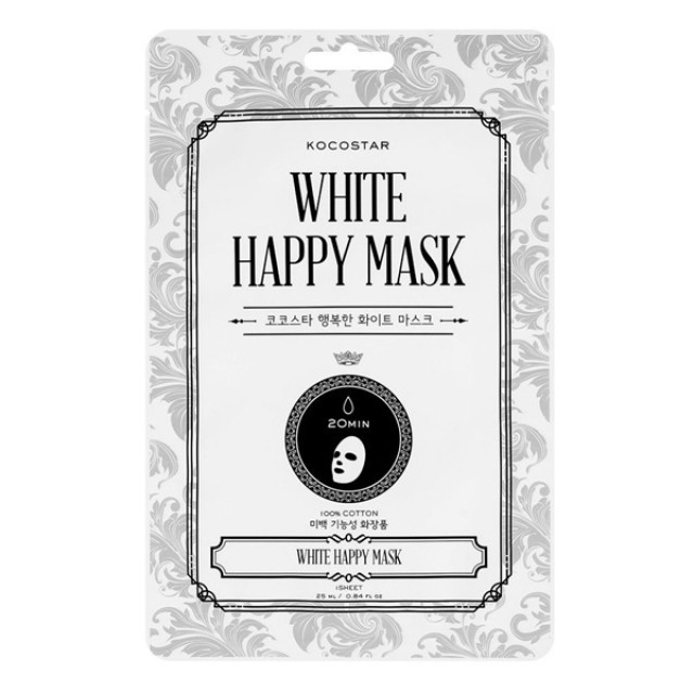 Kocostar White Happy Mask Μάσκα Προσώπου με Νιασιναμίδη για Λάμψη 1τμχ