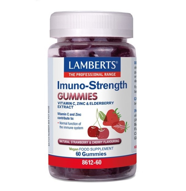 Lamberts Immuno Strength Πολυβιταμίνη για την Ενίσχυση του Ανοσοποιητικού με Φυσική Γεύση Κεράσι & Φράουλα 60 Ζελεδάκια