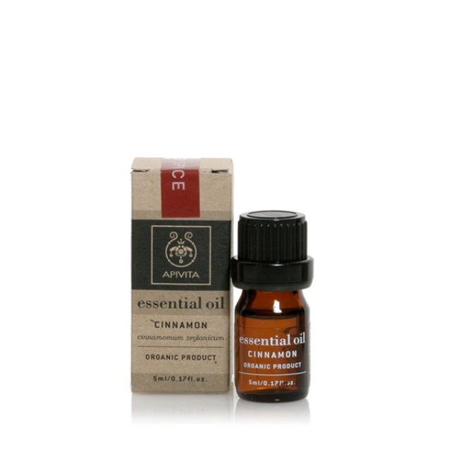 Apivita Essential Oil Βιολογικό Αιθέριο Έλαιο Κανέλλα 5ml