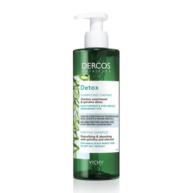 Vichy Dercos Nutrients Detox Shampooing Σαμπουάν Εντατικού Καθαρισμού για Λιπαρά Μαλλιά 250ml