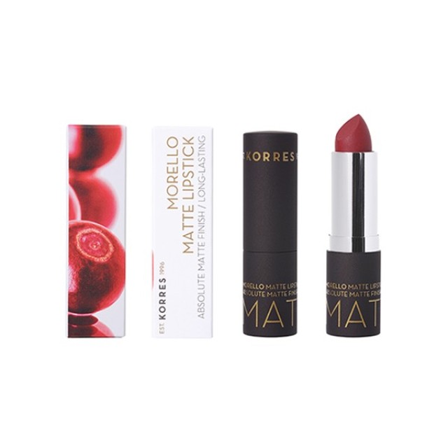 Korres Morello Matte Lipstick 59 Burgundy Red Ματ Κραγιόν
