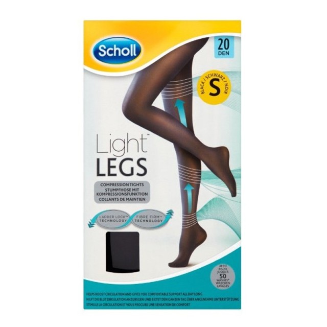 Scholl Light Legs Καλσόν Διαβαθμισμένης Συμπίεσης 20Den Μαύρο Small