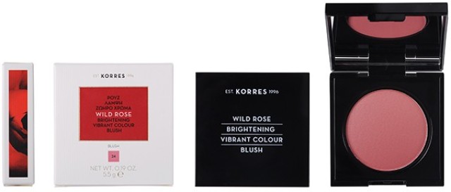 Korres Wild Rose Brightening Vibrant Colour Blush No.24 Άγριο Τριαντάφυλλο Ρουζ 5.5gr