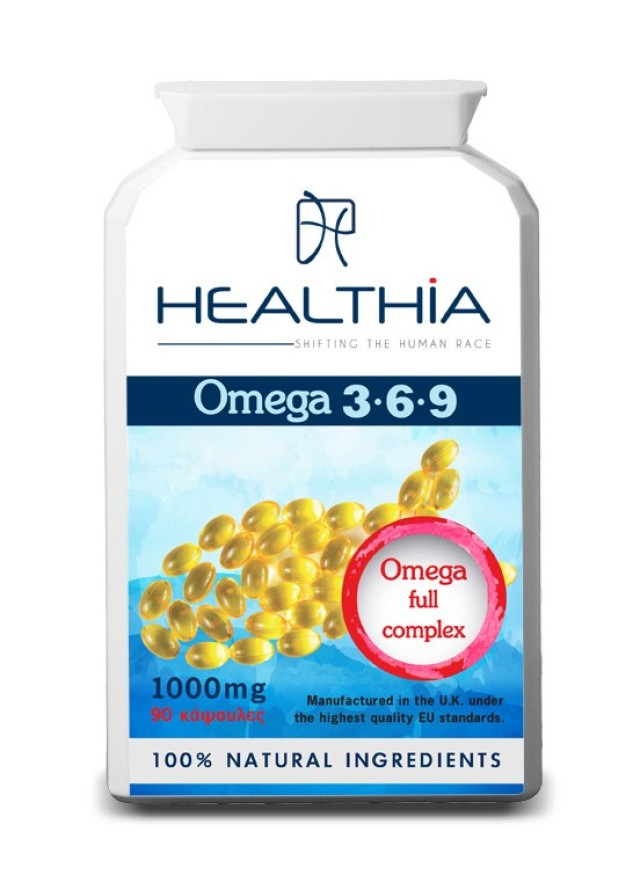 Healthia Ω 3,6,9 Essentials Συμπλήρωμα Διατροφής με τα Απαραίτητα Λιπαρά Οξέα για τον Οργανισμό 90 Κάψουλες
