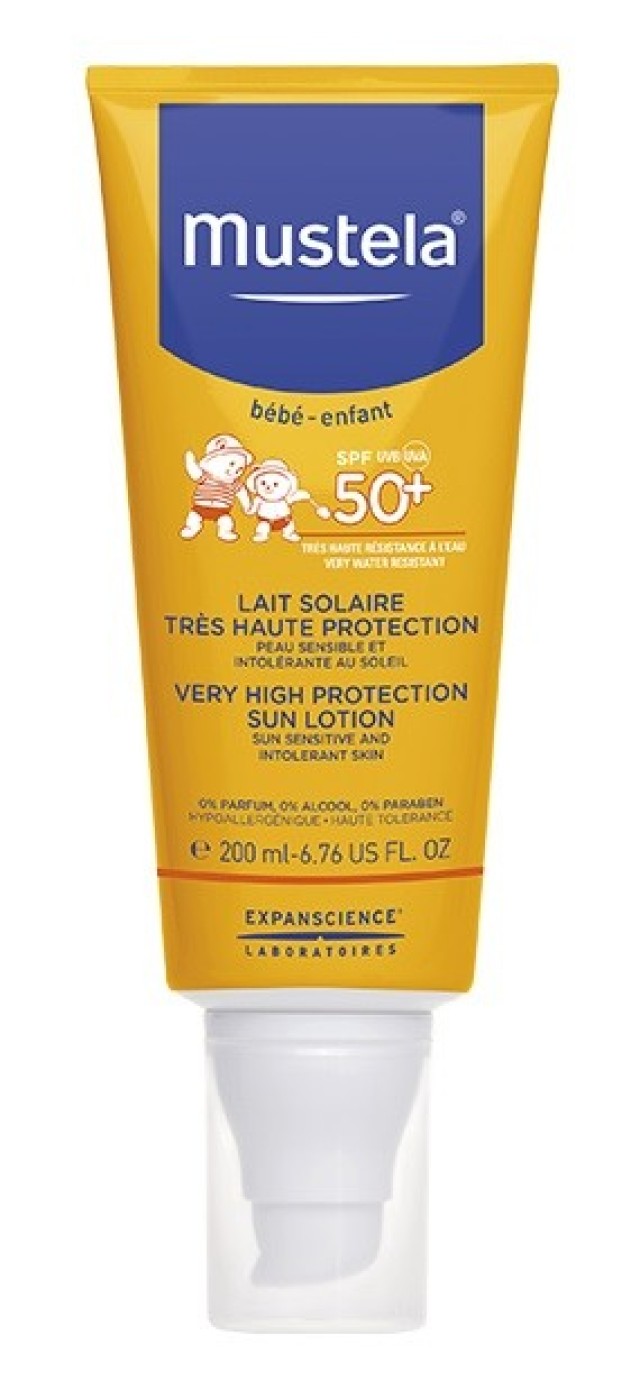 Mustela Very High Protection Sun Lotion SPF50+ Βρεφικό Αντιηλιακό Γαλάκτωμα για το Σώμα 200ml