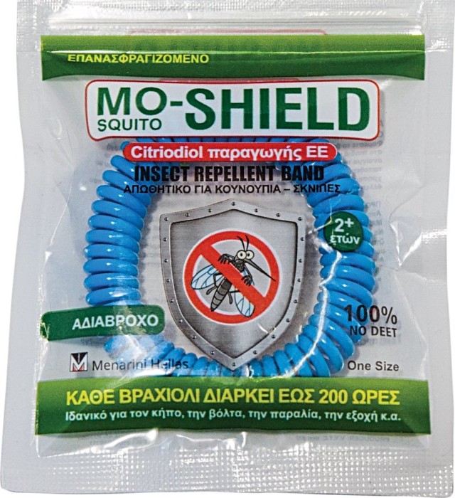 Menarini Mo-Shield Insect Repellent Band Αντικουνουπικό Βραχιόλι Μπλέ 1τμχ