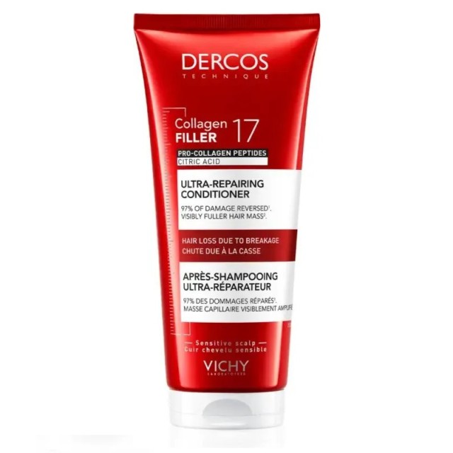 Vichy Dercos Collagen 17 Filler Conditioner Κρέμα Μαλλιών κατά της Τριχόπτωσης και της Θραύσης των Μαλλιών 200ml
