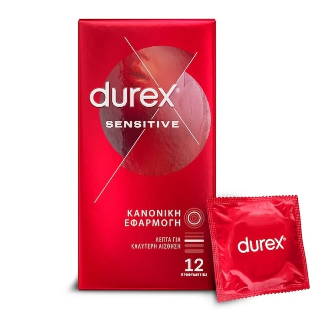 Durex Sensitive Λεπτά Προφυλακτικά με Κανονική Εφαρμογή 12τμχ