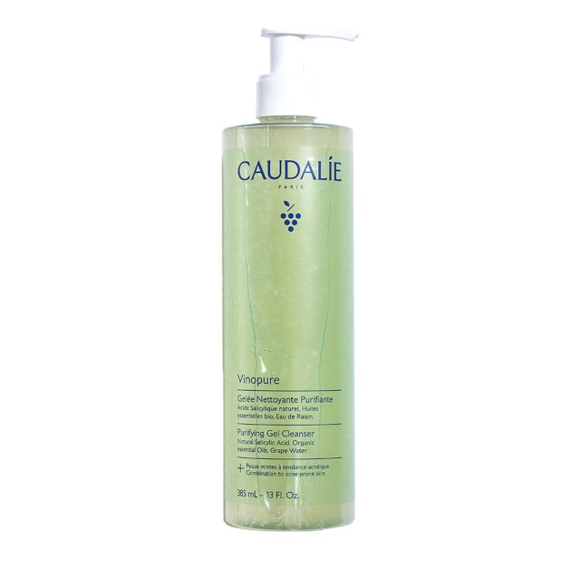 Caudalie Vinopure Purifying Gel Cleanser Τζελ Καθαρισμού Προσώπου για Λιπαρές με Τάση Ακμής Επιδερμίδες 385ml
