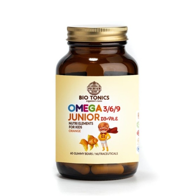 Bio Tonics Omega Junior 3-6-9 Συμπλήρωμα Διατροφής για Παιδιά με Ωμέγα 3-6-9 & Βιταμίνη D3 & E 60 ζελεδάκια