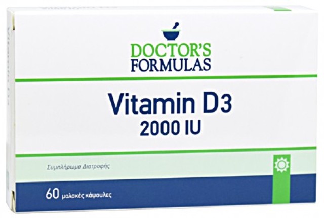 Doctors Formulas Vitamin D3 2000iu Διατήρηση της Φυσιολογικής Κατάστασης των Οστών των Μυών και των Δοντιών 60 Κάψουλες