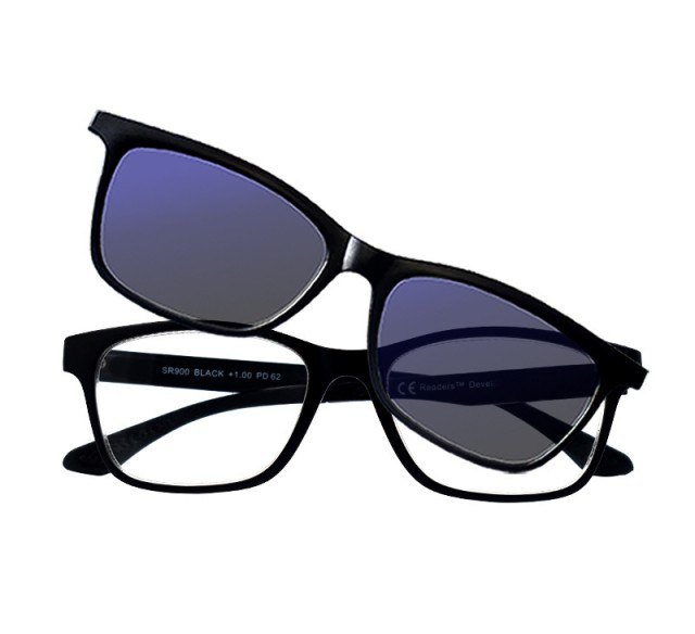 Readers SR900 Black Γυαλιά Πρεσβυωπίας +2.00 Βαθμών με Μαγνητικό clip ηλίου Polarized