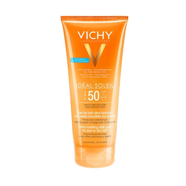 Vichy Ideal Soleil Απαλό Αντιηλιακό Γαλάκτωμα-gel για Νωπή ή Στεγνή επιδερμίδα SPF50 200ml