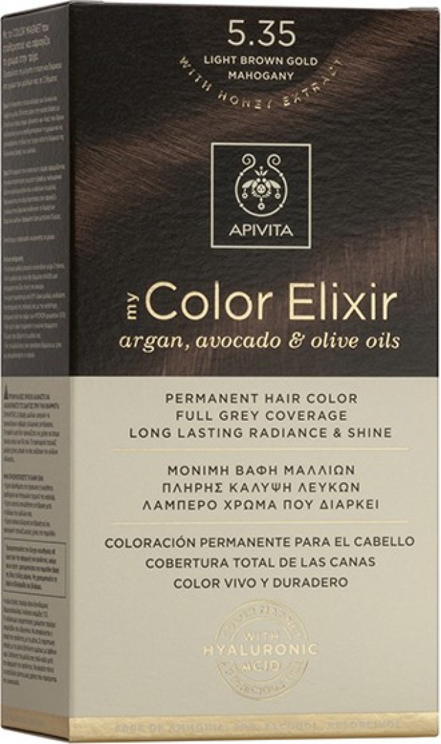 Apivita My Color Elixir Βαφή Μαλλιών 5.35 Καστανό Ανοιχτό Μελί Μαονί
