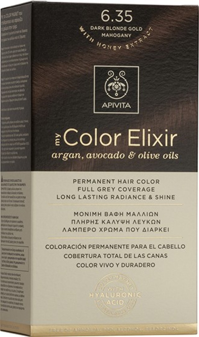 Apivita My Color Elixir Βαφή Μαλλιών 6.35 Ξανθό Σκούρο Μελί Μαονί