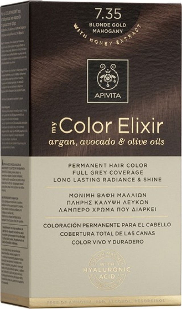 Apivita My Color Elixir Βαφή Μαλλιών 7.35 Ξανθό Μελί Μαονί