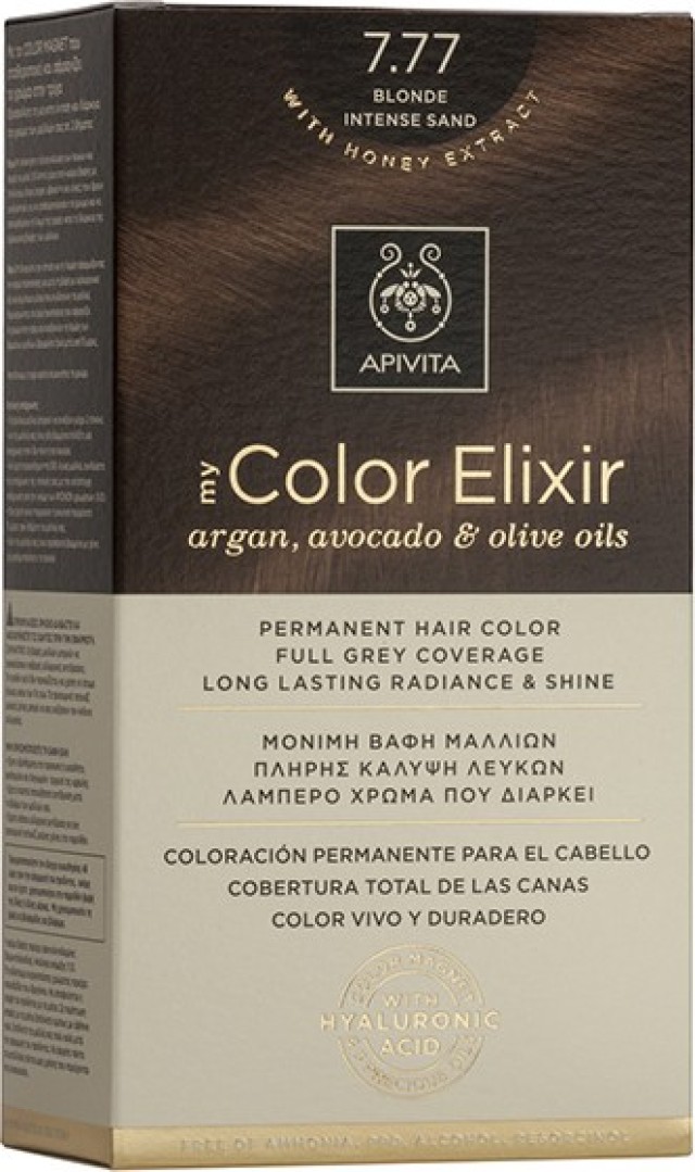 Apivita My Color Elixir Βαφή Μαλλιών 7.77 Ξανθό Έντονο Μπεζ