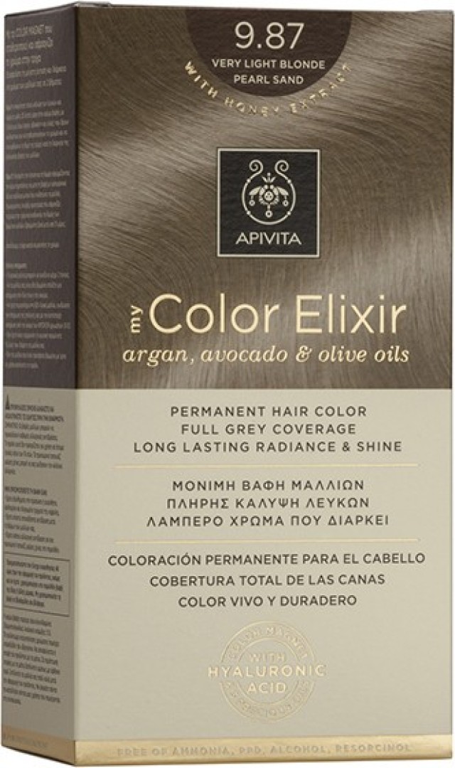 Apivita My Color Elixir Βαφή Μαλλιών 9.87 Ξανθό Πολύ Ανοιχτό Περλέ Μπεζ