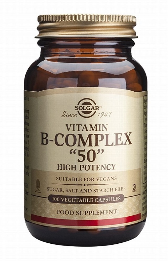 Solgar B-Complex 50 Συμπλήρωμα Διατροφής με Όλες τις Βιταμίνες Β 100Veg.Caps
