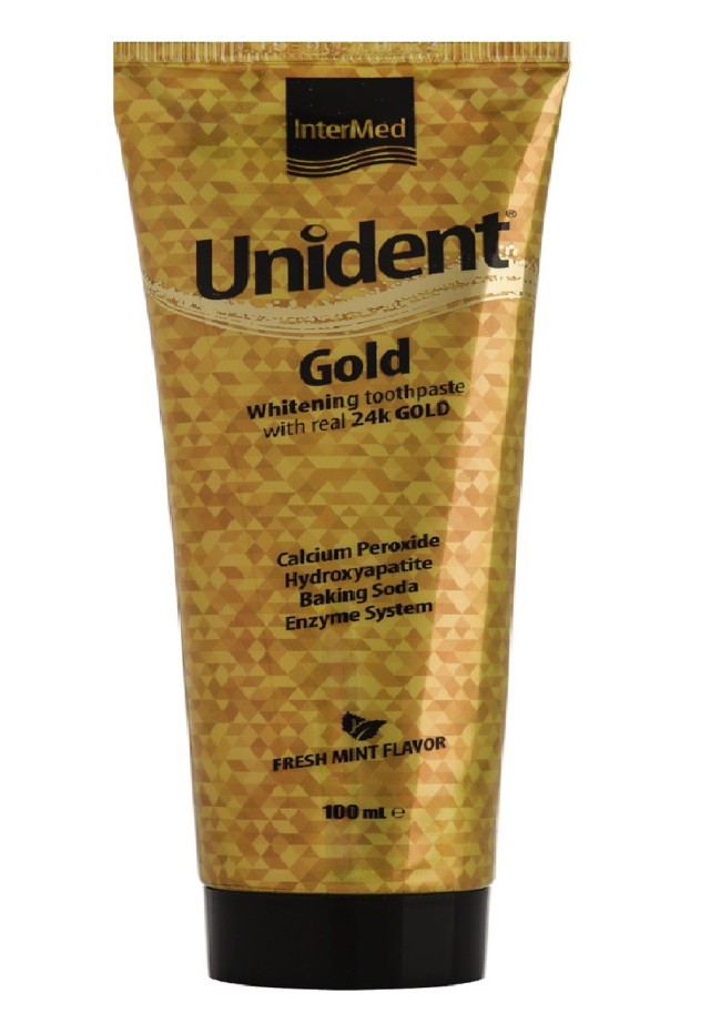 InterMed Unident Gold Λευκαντική Οδοντόπαστα Με Αληθινό Χρυσό 100ml