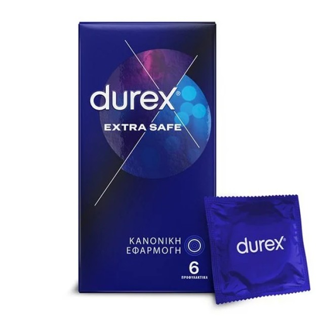 Durex Extra Safe Προφυλακτικά με Μεγαλύτερο Πάχος για Μεγαλύτερη Ασφάλεια 6 τμχ.