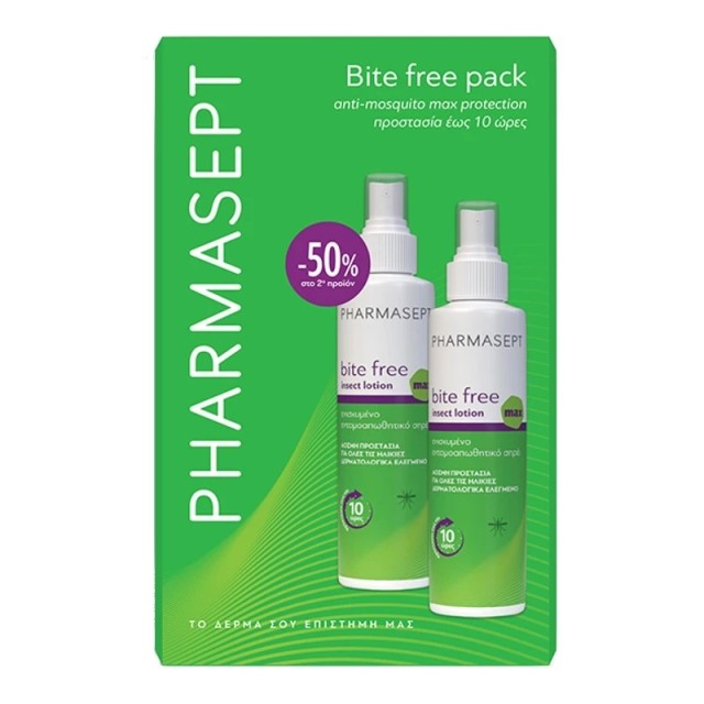 Pharmasept Promo Bite Free Insect Max Lotion Ενισχυμένο Εντομοαπωθητικό Σπρέι 100ml 2τεμ -50% στο 2ο προϊόν