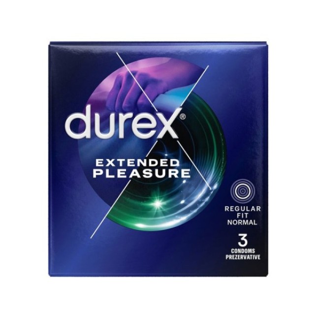 Durex Extended Pleasure Προφυλακτικά Για Απόλαυση Παρατεταμένης Διάρκειας 3 τεμάχια