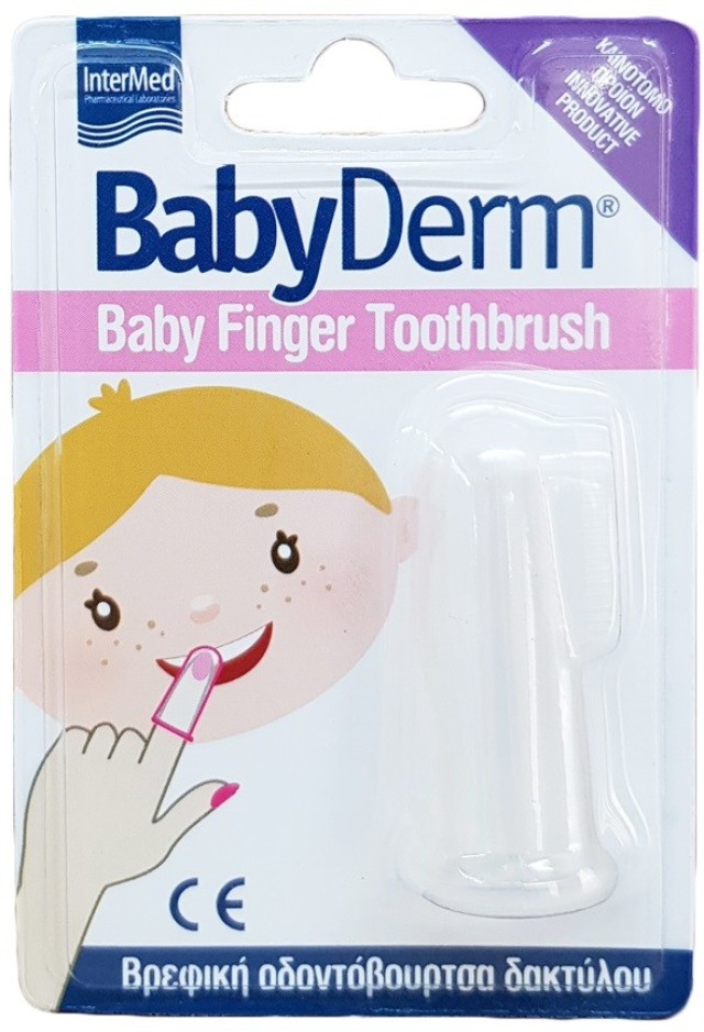 Intermed BabyDerm Baby Finger Toothbrush Βρεφική Οδοντόβουρτσα Δακτύλου 1 Τμχ