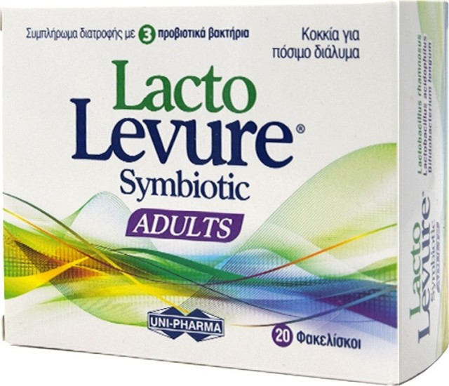 Uni-Pharma LactoLevure Symbiotic Adults Συμπλήρωμα Διατροφής Προβιοτικών 20 Φακελίσκοι