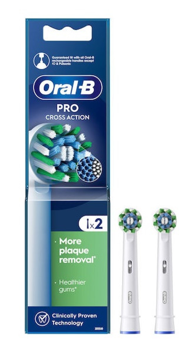 Oral-B Cross Action Ανταλλακτικές Κεφαλές για Ηλεκτρικές Οδοντόβουρτσες 2τμχ